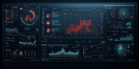Data analytics dashboard visualization corporate office infographic design high-tech environment close-up view data insights and trends