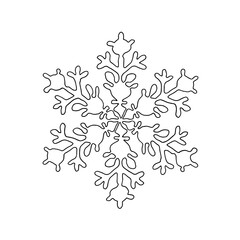 Snowflake isolated on a white background. Line drawing by hand.
