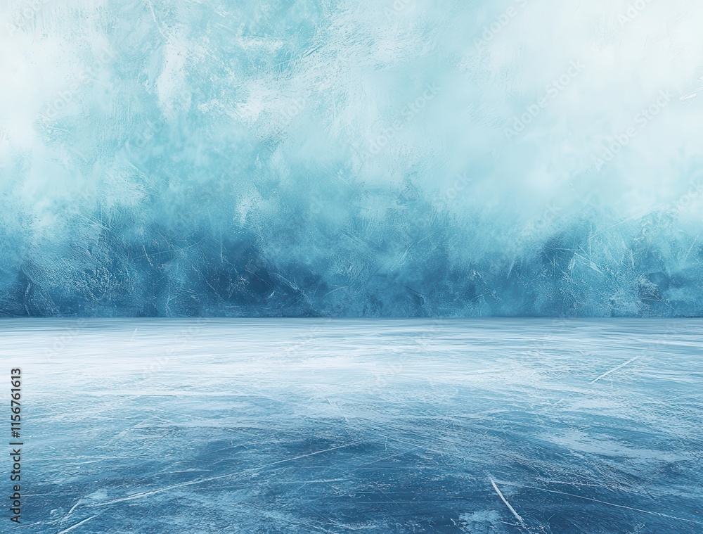 Poster expansive frosty landscape with subtle textures and soft light creating a calm and peaceful winter a