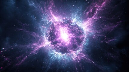 Intricate Outer Space Motif with Glowing Colors and Cosmic Energy Explosion