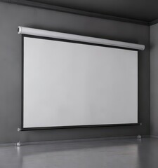 Fototapeta premium Rolled up blank projection screen, minimalist setup, screen, smooth, presentation