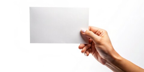 Worm's Eye View: Hand Holding Blank Paper - Stock Photo, High Resolution Image,  Background, Paper Texture, Close Up