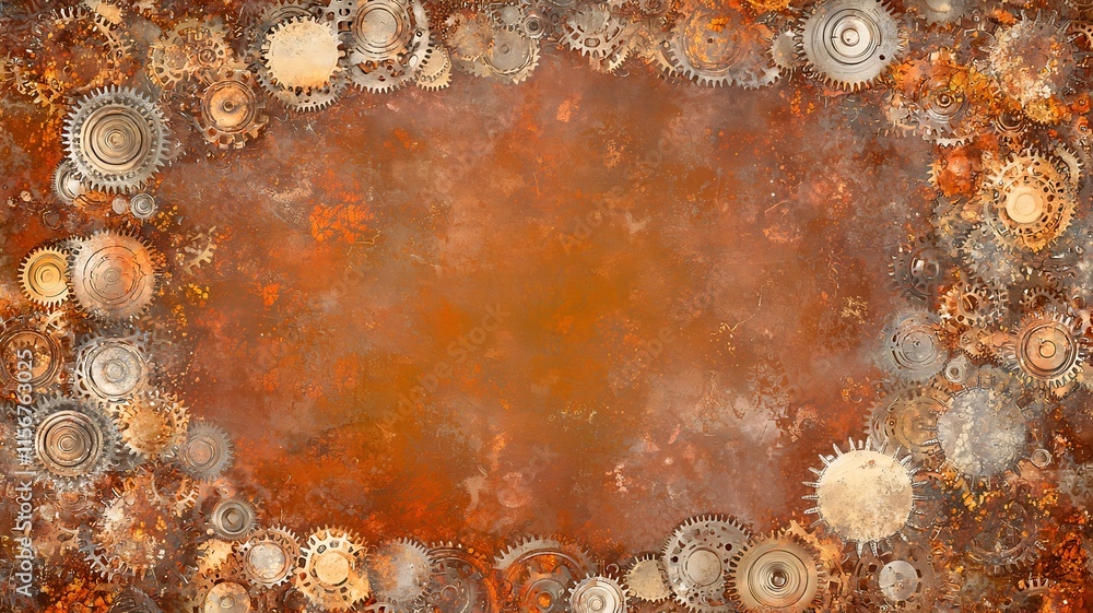Poster steampunk inspired chinese new year with metallic textures and intricate patterns a fusion of retro 