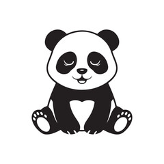 Obraz premium Cute Panda silhouette vector illustration design