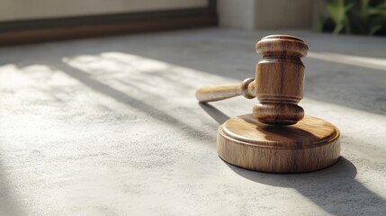 The Wooden Gavel on Surface