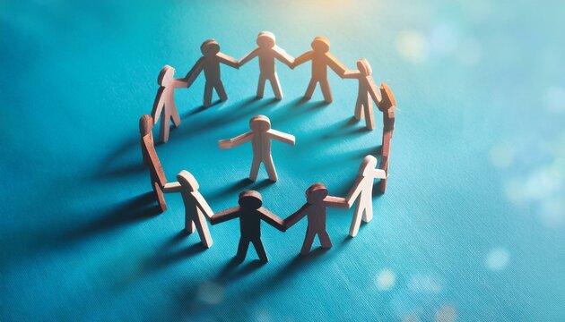 A concept representing cooperation and unity in teamwork. workplace