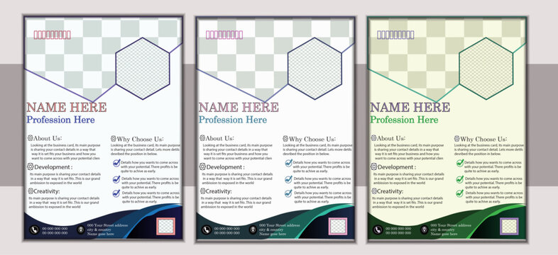 Creative Flyer Design Ideas for every Occasion, a bundle of 3 templetes of a4 flyer,digital marketing flyer set, vector templet design & Mock Up.