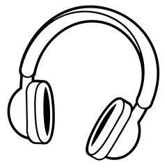 Headphones Line Art Vector Design