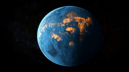 Obraz premium Stunning Digital Painting: Earth Glowing Mysteriously in Space. AI Generated