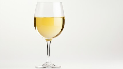 Glass of White Wine Against a Clean Minimalist Background