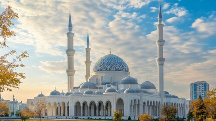 Obraz premium Majestic Mosque Architecture in a Cityscape