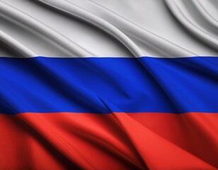 Fototapeta premium Russia flag waving on white background with clipping path. Cliping path is easily cutout the flag. Russia national flag for independence day.