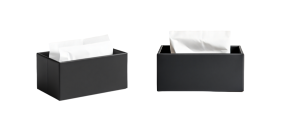 Black box with paper napkins on transparent background. PNG clipart for table setting, sneezing people, sickness and flu
