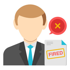 Creative design icon of rejected candidate