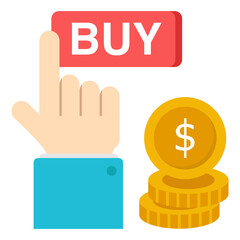 A colored design icon of buy button