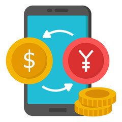 Perfect design icon of mobile currency exchange