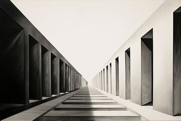 2 linear perspective lines converging to a vanishing point creat