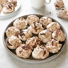 Chocolate meringue cookies