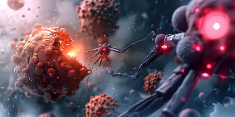 Nanobot Targeting Cancer Cells - Advanced Medical Technology in Action