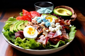 9 cobb salad a classic salad with lettuce grilled chicken bacon