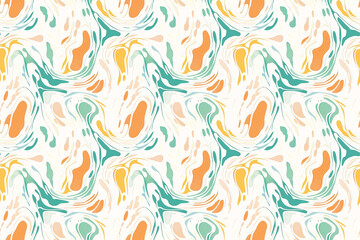 Vibrant marble pattern in swirling orange, blue, and yellow tones. Features an abstract and dynamic aesthetic, perfect for creative designs.