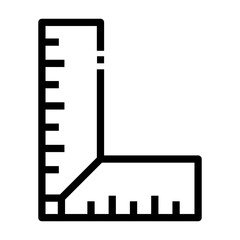 right angle ruler Line Icon