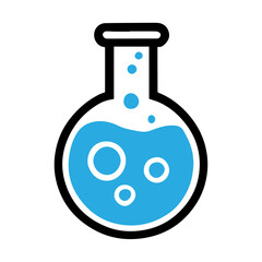 simple chemical flask vector icon flat design
