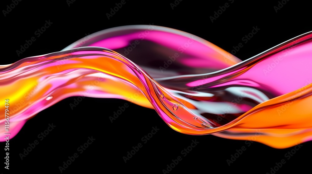 Aufkleber lively abstract waveform with flowing motion and vibrant color transitions.