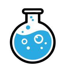 simple chemical flask vector icon flat design