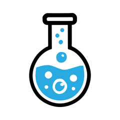 simple chemical flask vector icon flat design