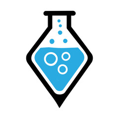 simple chemical flask vector icon flat design