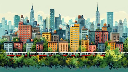 Obraz premium flat design, illustration, The Smart City: How technology makes urban living more convenient