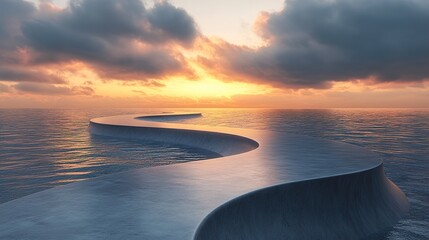 Serene Ocean Sunset: A Pathway to Tranquility