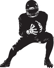 american football player with ball