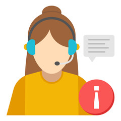 A colored design icon of customer service representative