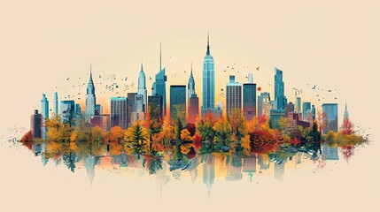 Fototapeta premium flat design, illustration, The Smart City: How technology makes urban living more convenient