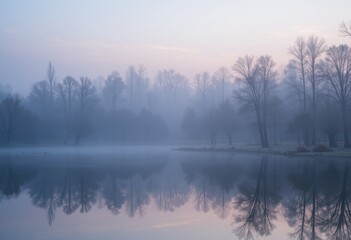 Fototapeta premium misty morning on the river