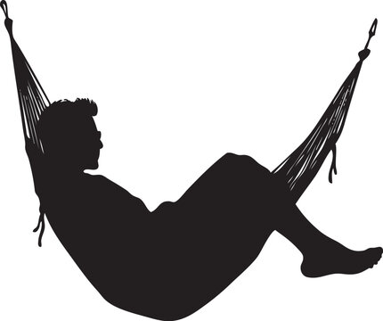 recommend clip art: silhouette of a person sleeping in hammock