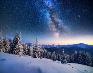 Naklejka premium Dairy Star Trek in the winter woods