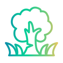 fallen tree Line Gradient Icon
