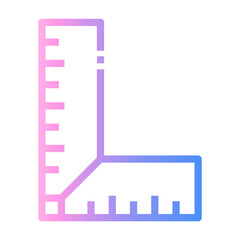 right angle ruler Line Gradient Icon