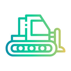 bulldozer Line Gradient Icon