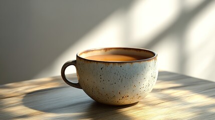 Obraz premium Aromatic Tea in Rustic Mug: Cozy Morning Drink
