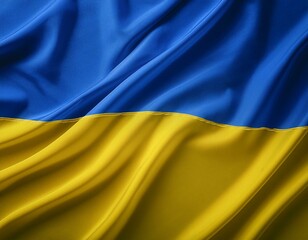 Ukraine national flag fluttering