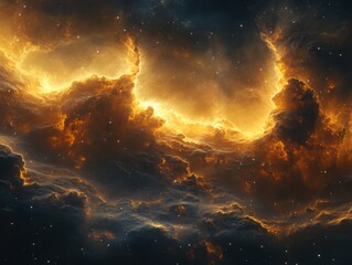 Fototapeta premium A stunning image of a vibrant, colorful galaxy with swirling nebula clouds and sparkling stars, creating an awe-inspiring cosmic scene.