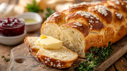 Artisan Bread with Butter and Jam