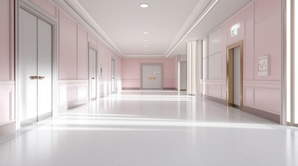 Modern hallway interior design contemporary office photography minimalist style wide angle