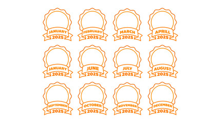 An award badge for the best employee of the month with a frame profile and a ribbon banner.