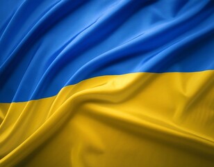 Ukraine national flag fluttering
