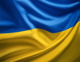 Ukraine national flag fluttering